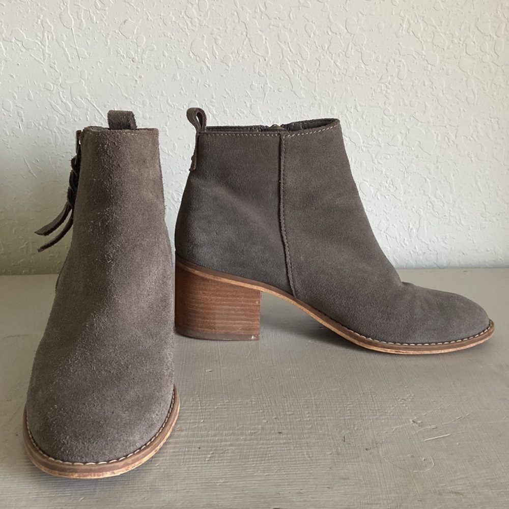 BP. - Taupe Suede Leather Heel Ankle Boot - Picture 4 of 11